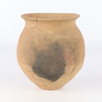 Indonesian Storage Jar. Indonesian ceramic storage jar. Damaged. Height: 8 in x diameter: 7 