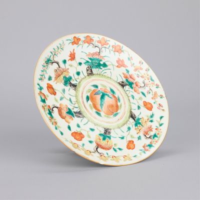 Chinese Porcelain Footed Platter Tazza. Chinese porcelain raised platter or tazza, ca. 20th/21st 