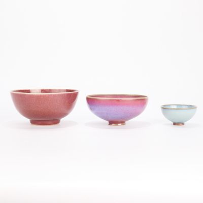 3 Chinese Porcelain Bowls. Group of three Chinese porcelain bowls. Including one large oxblood 