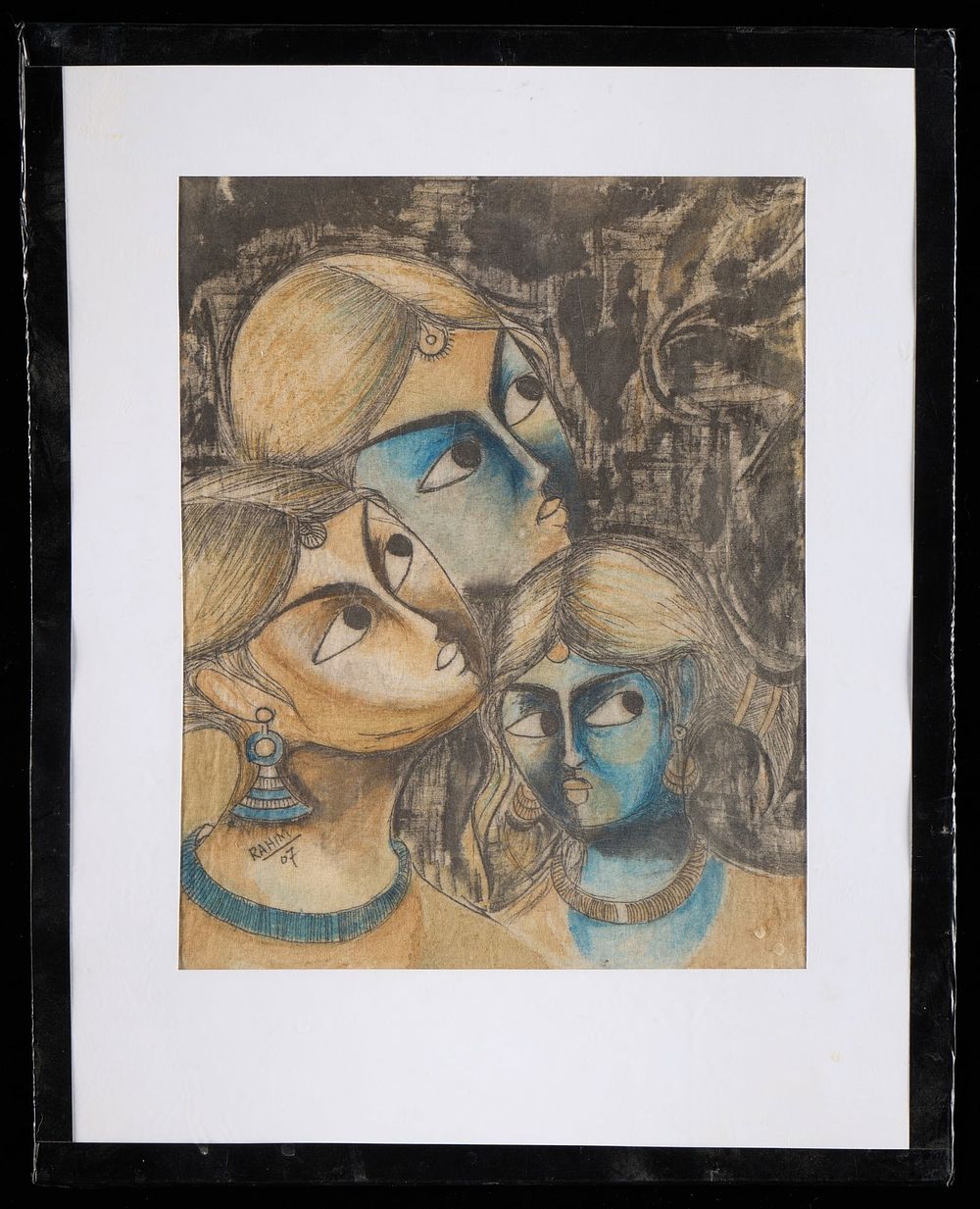 Lot 154: Rahim Gutti Figural Kalamkari Cloth Artwork 2007