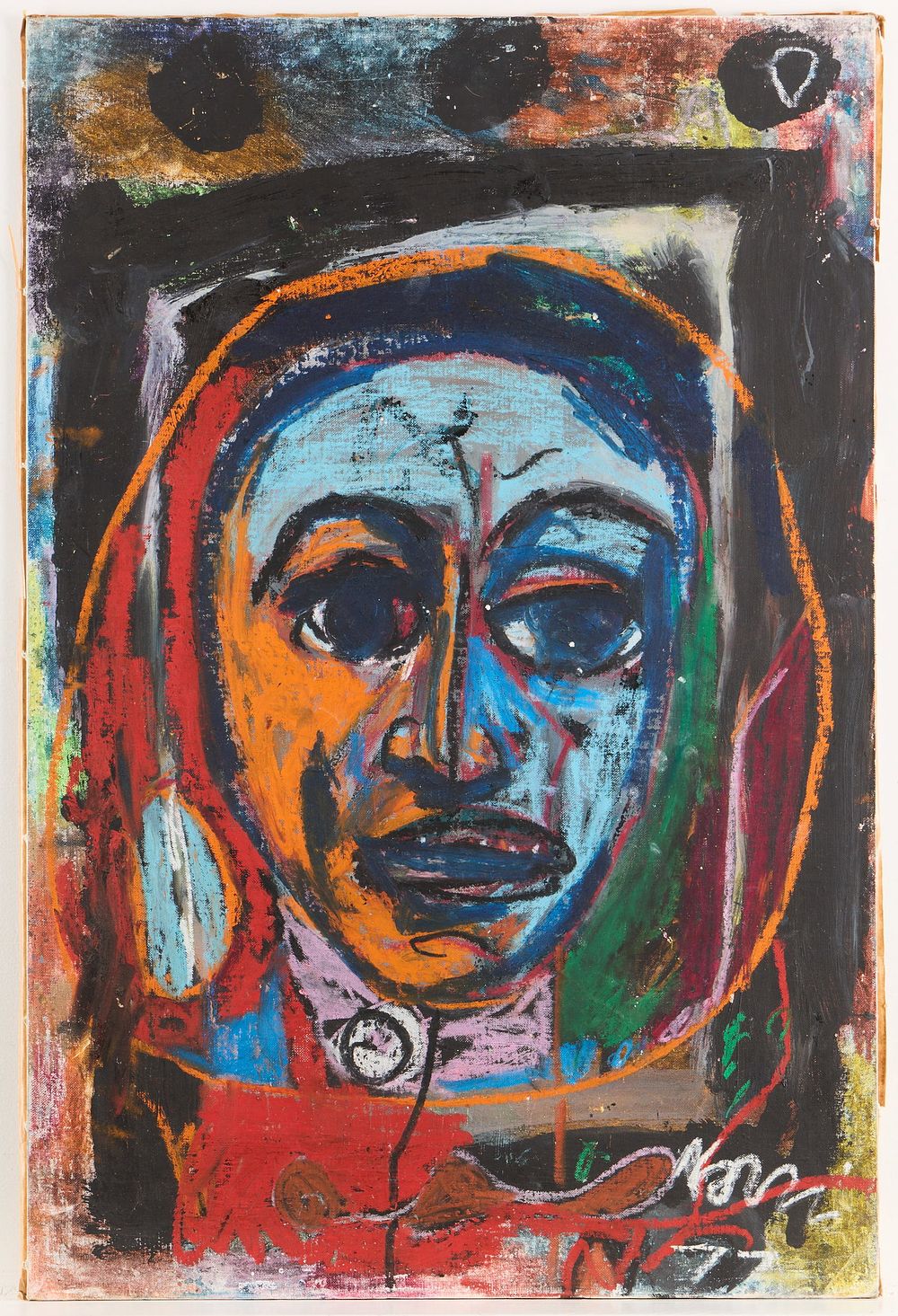 Lot 156: Norris Embry Figural Abstract Oil Painting 1977