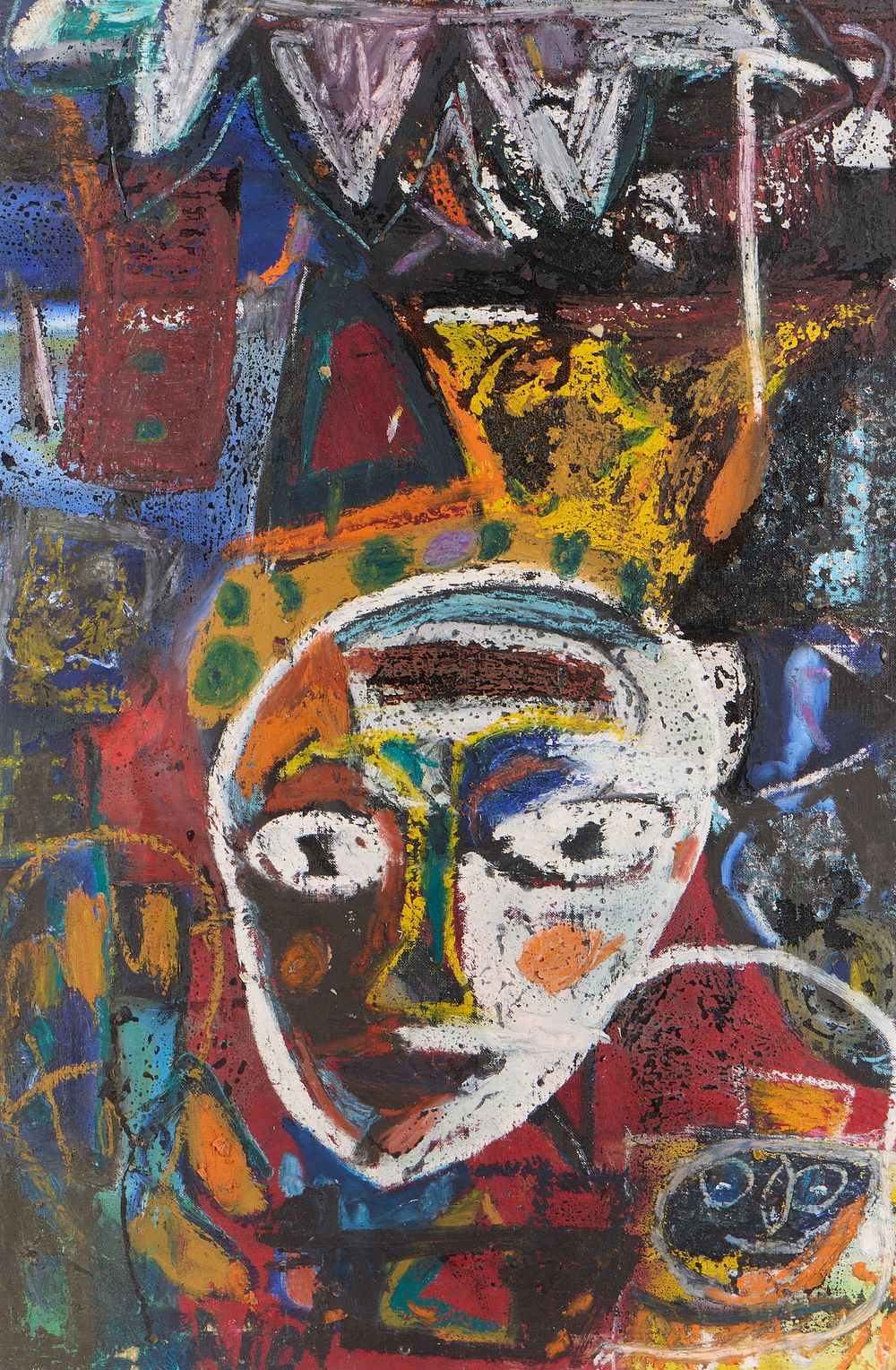 Lot 158: Norris Embry Abstract Figural Oil Painting