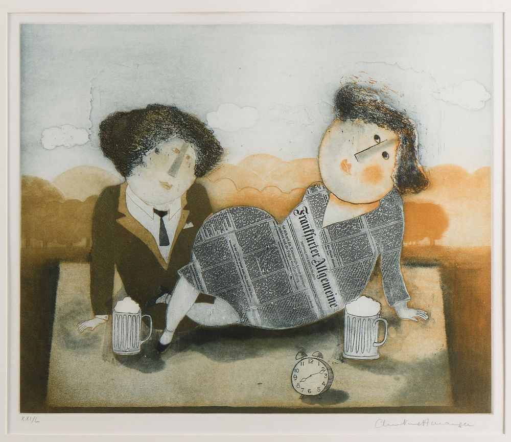 Lot 172: Christine Amarger "Frankfurt Picnic" Etching
