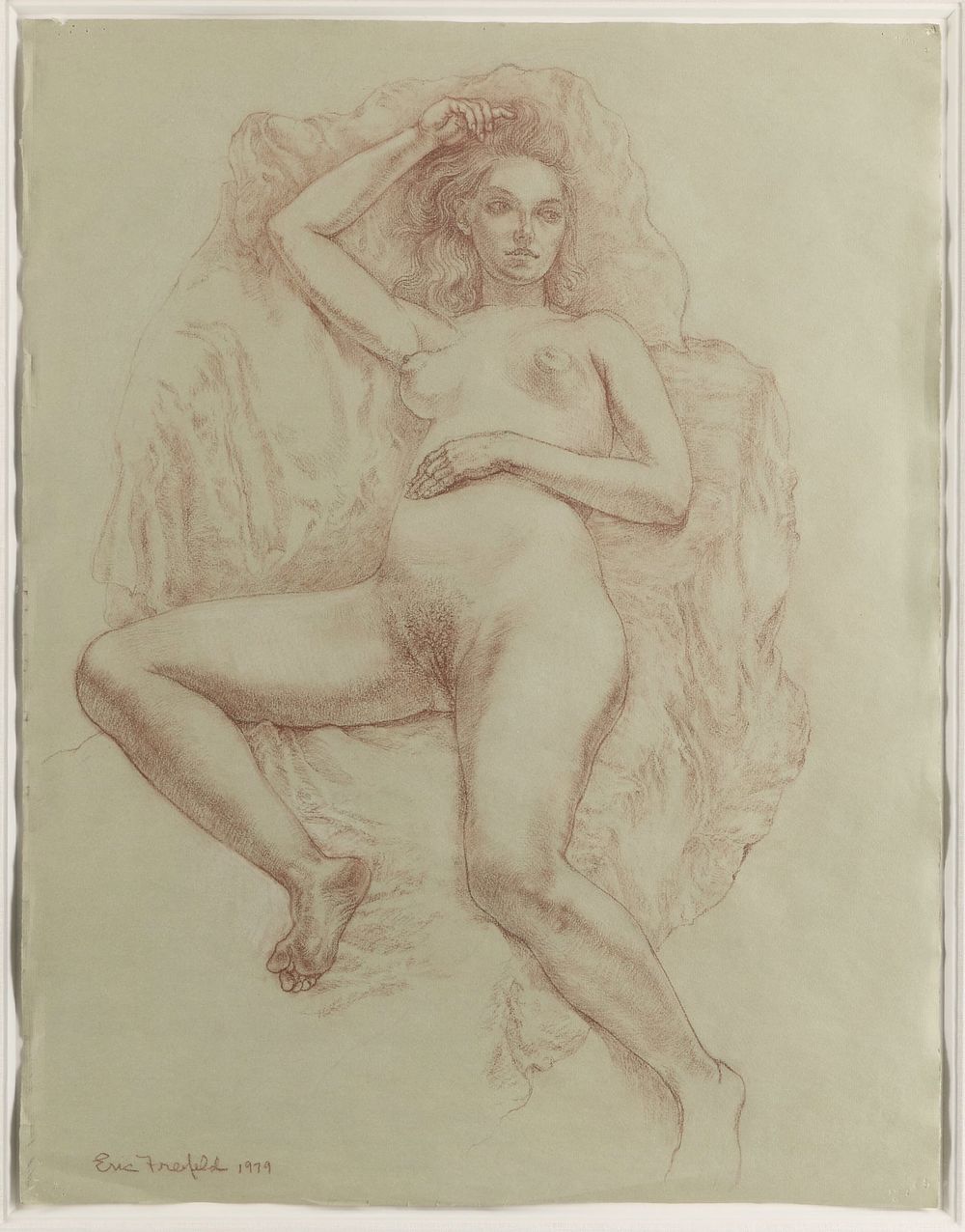 Lot 181: Eric Freifeld "Karen Resting" Nude Pastel Drawing 1979