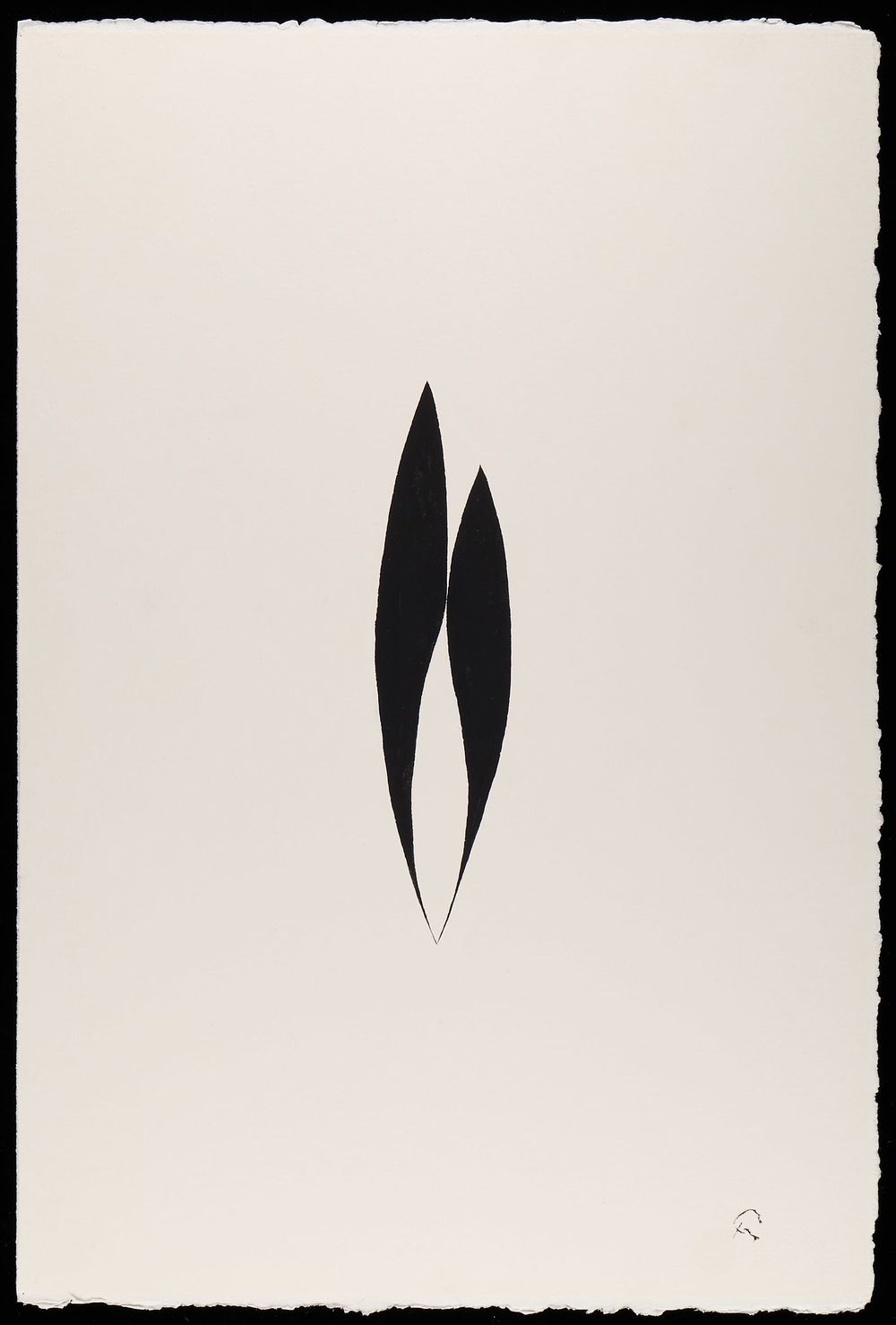 Lot 203: Robert Fisch Abstract B&W Gouache Painting