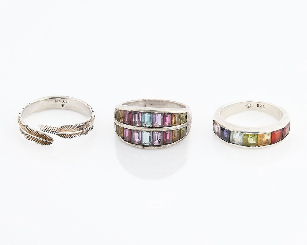 Lot 215: 3 Sterling Silver 925 Rings