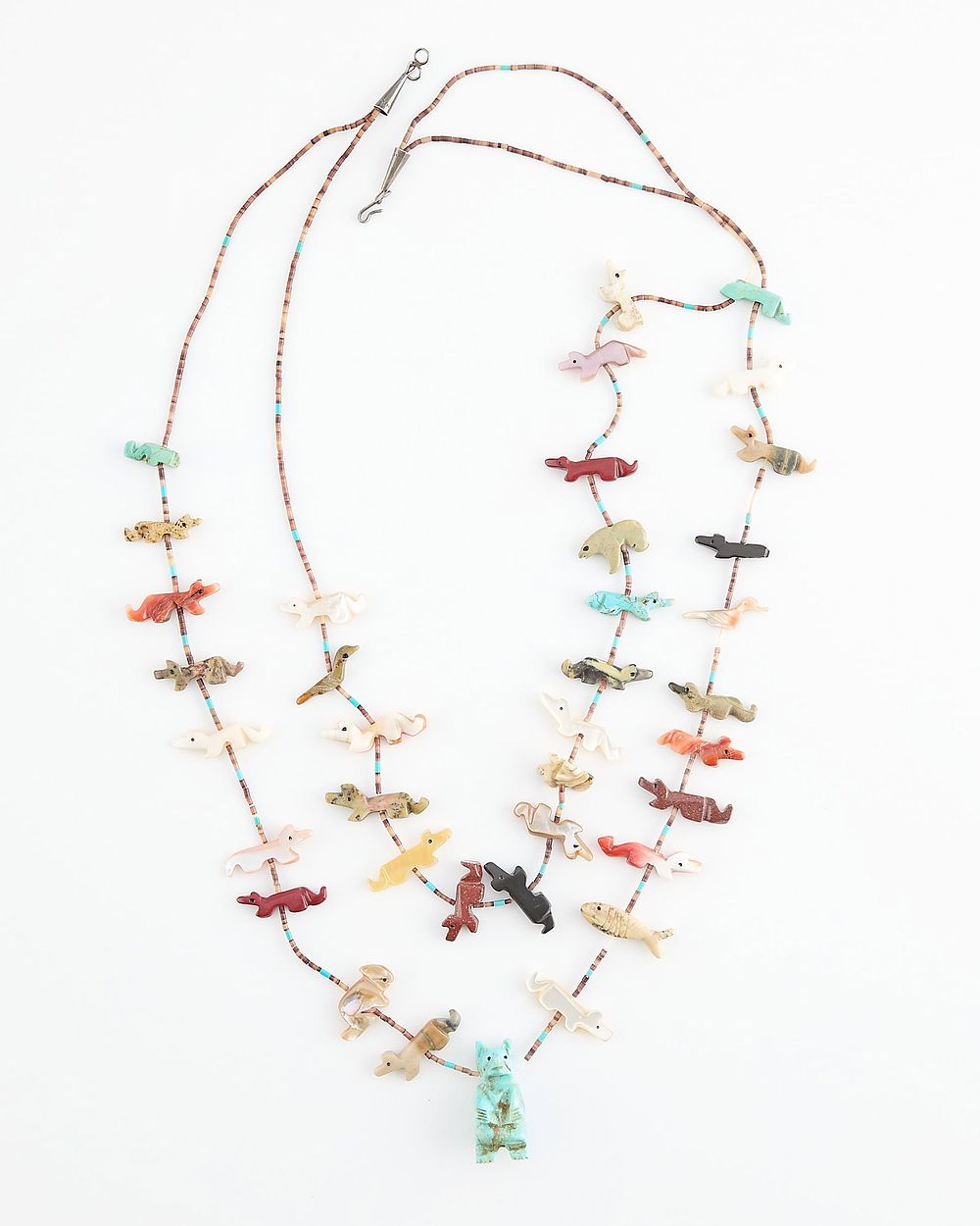 Lot 217: Southwestern Native American Zuni Fetish Necklace