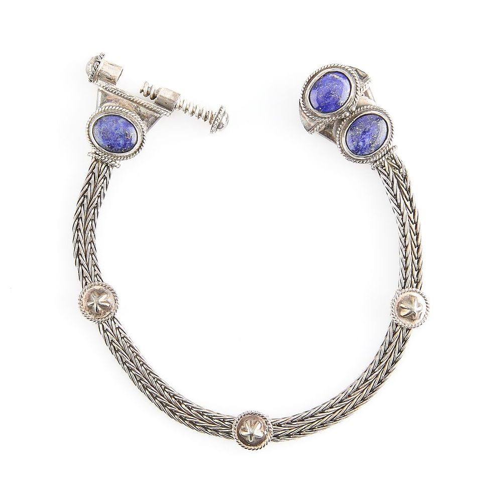 Lot 238: 850 Silver & Lapis Bracelet