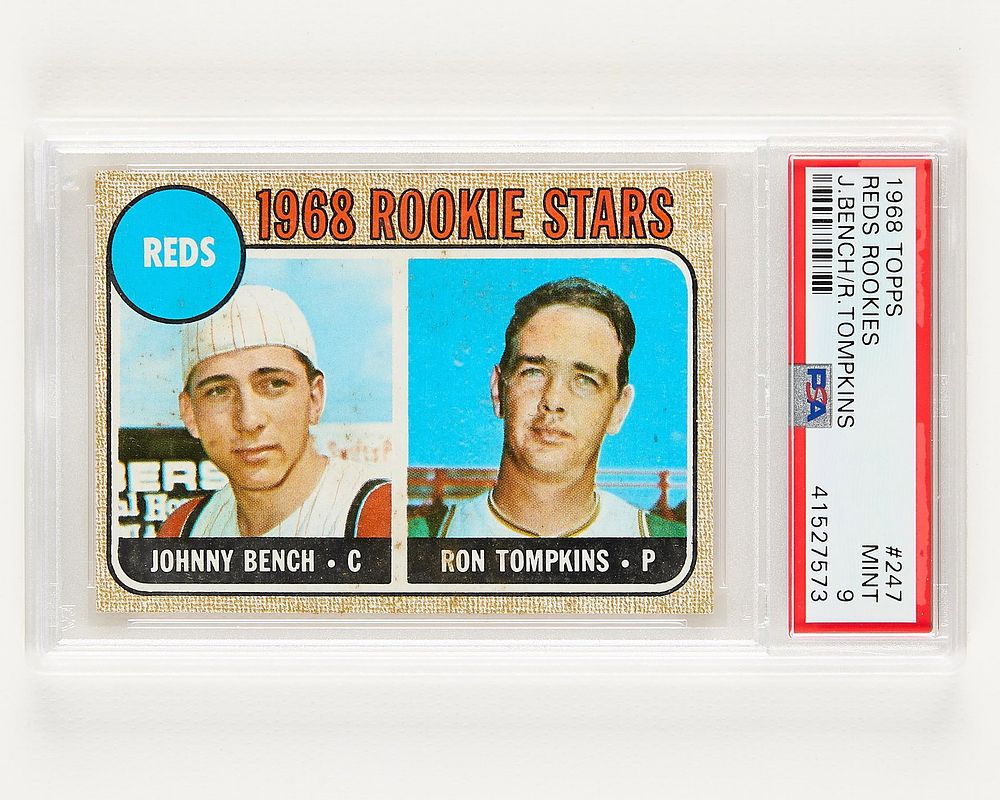 Lot 258: Rare 1968 Topps Red Rookies Bench Tompkins - Damage