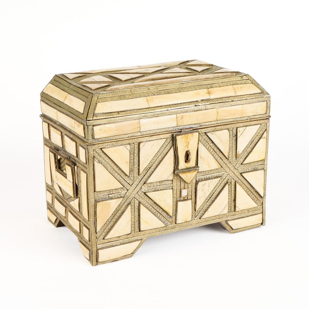 Lot 267: Old Moroccan Dome-Top Sandok Dowry Chest
