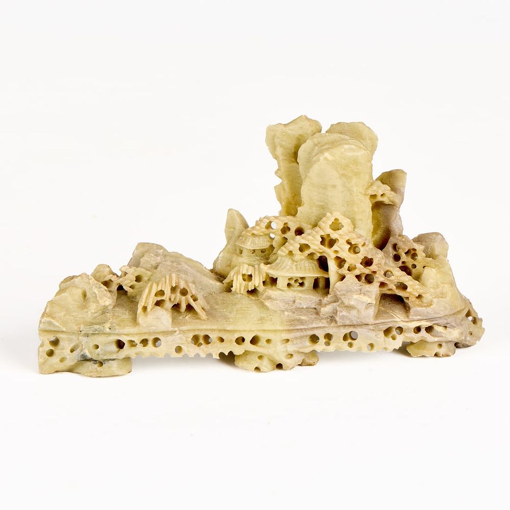 Lot 299: Chinese Carved Soapstone Landscape Scholar's Rock