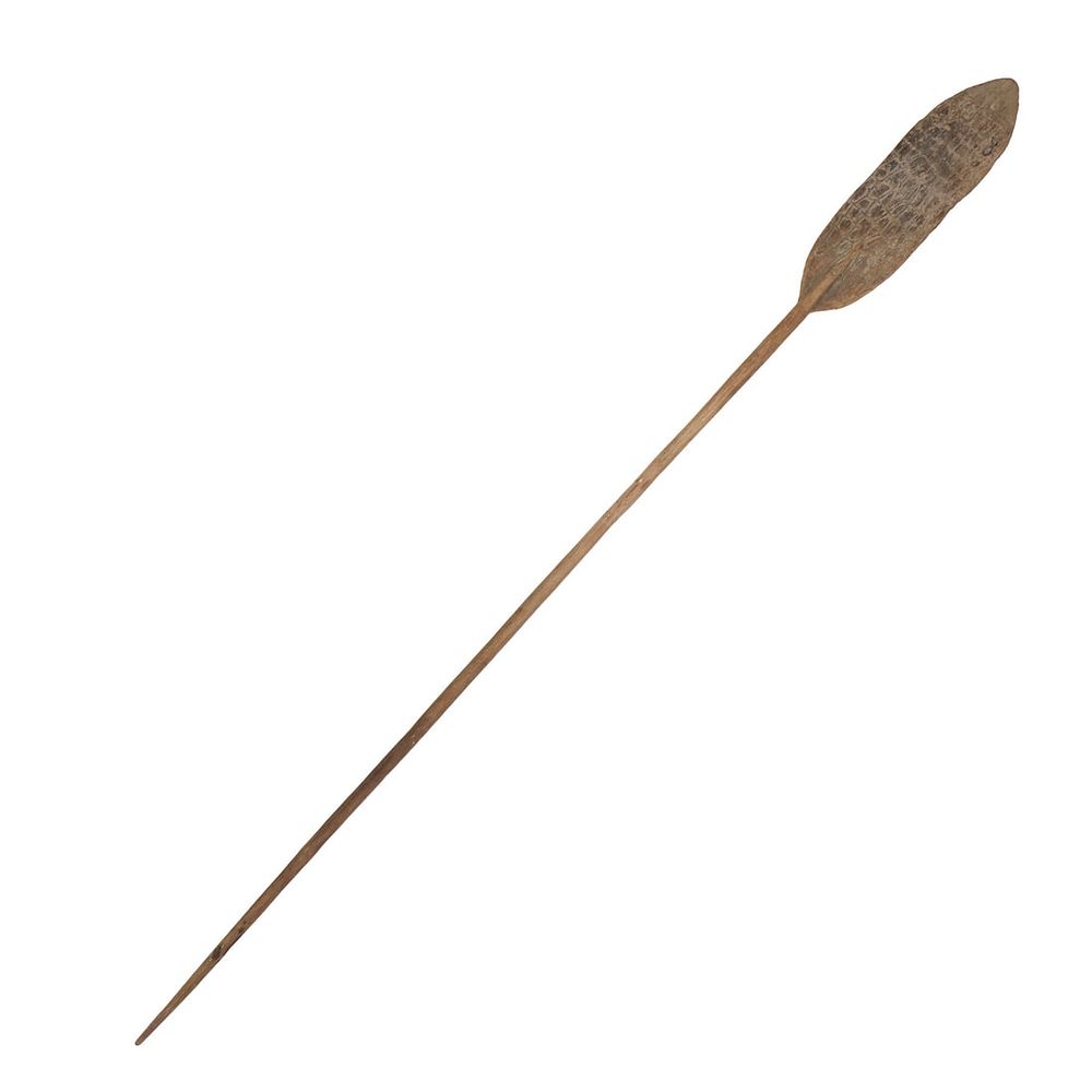 Lot 332: Lrg PNG Carved Wood Canoe Paddle