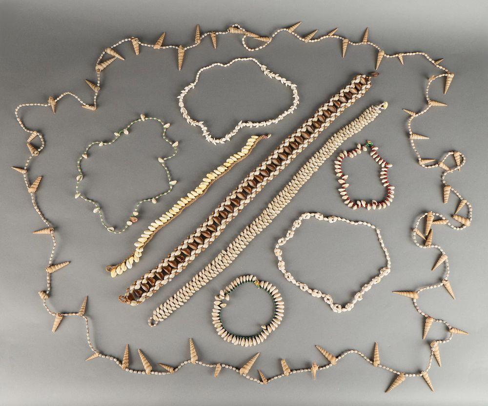 Lot 338: 9 PNG Shell Jewelry Belts & Necklaces