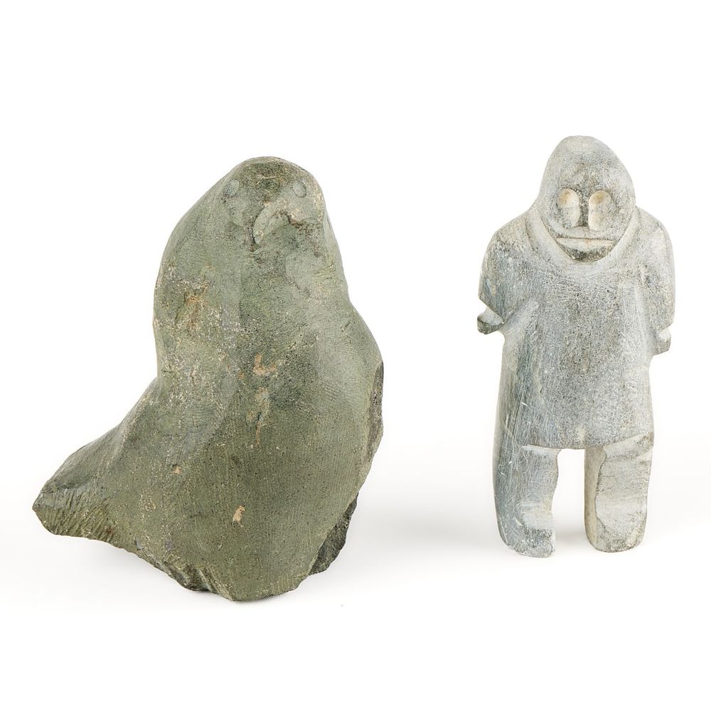 Lot 359: 2 Inuit Carved Stone Figures