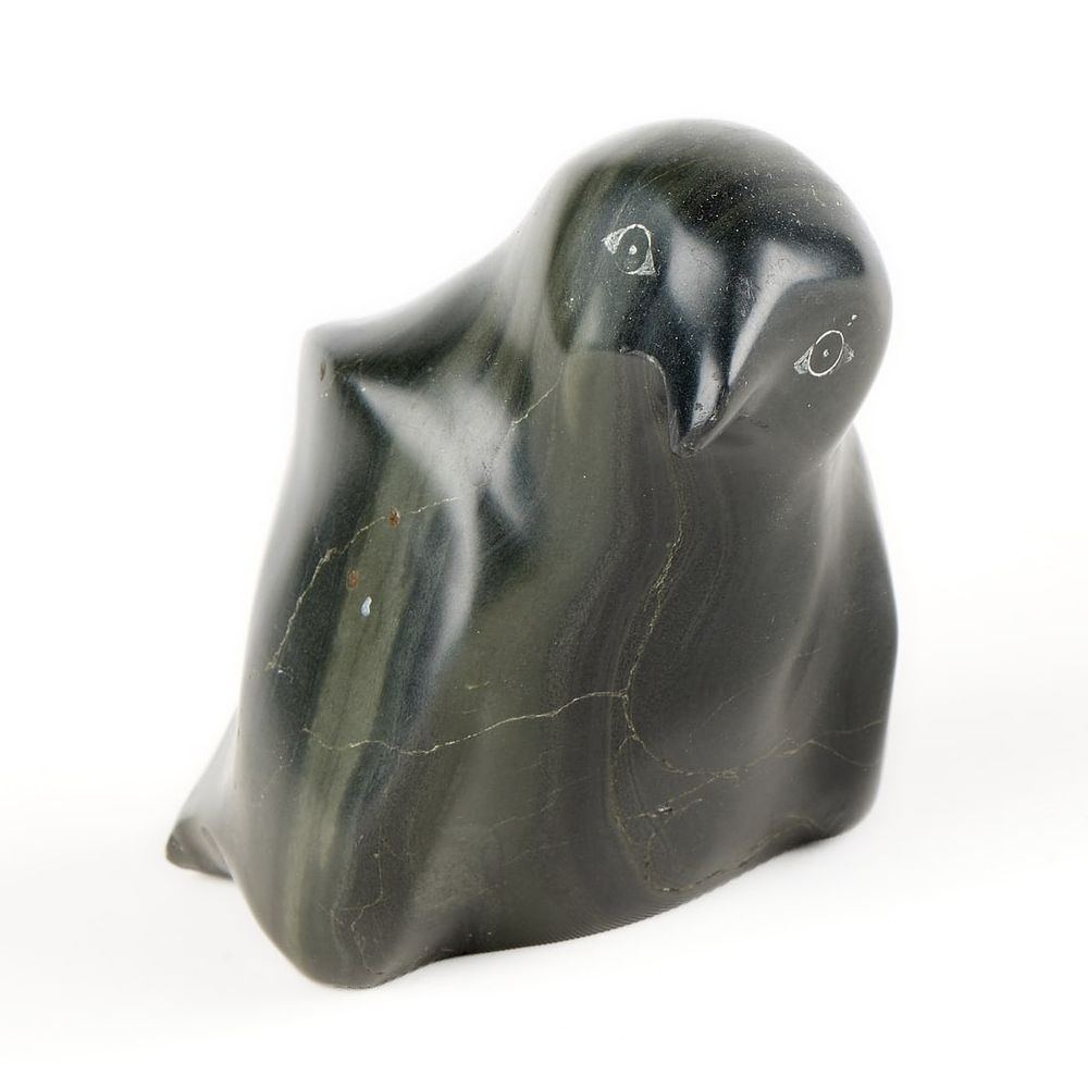 Lot 365: Alice Eqilaq Carved Soapstone Bird