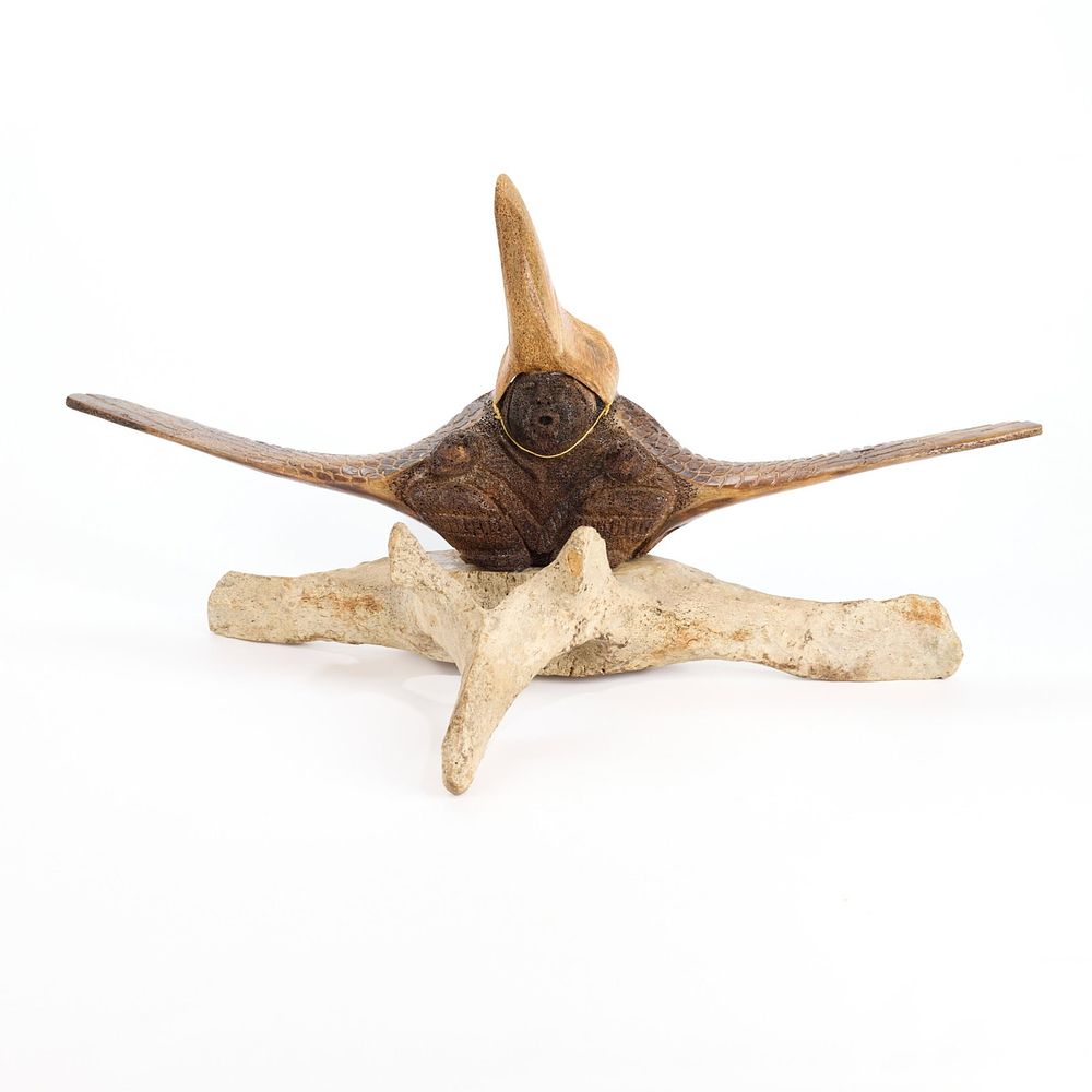 Lot 369: Chivly Chupak Carved Bird Shaman Transformation Figure