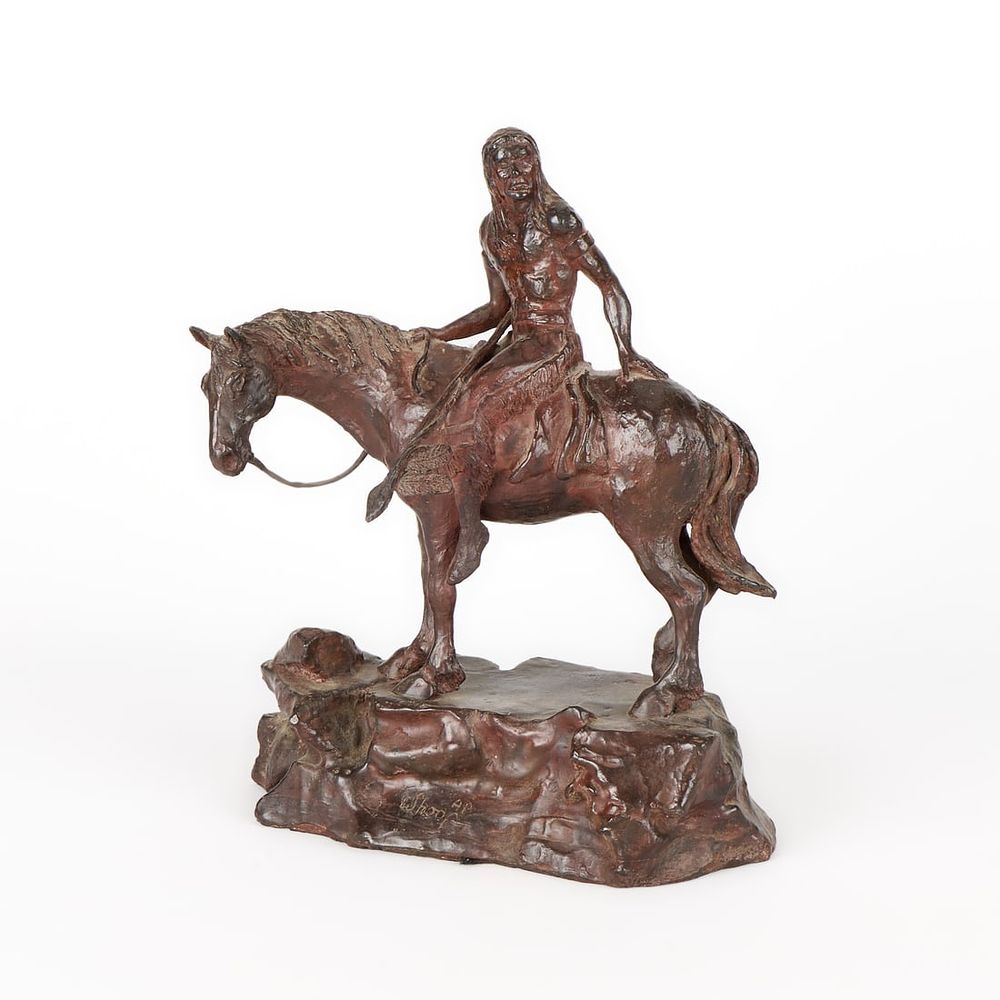 Lot 376: Wally Shoop Bronze Figure on Horseback