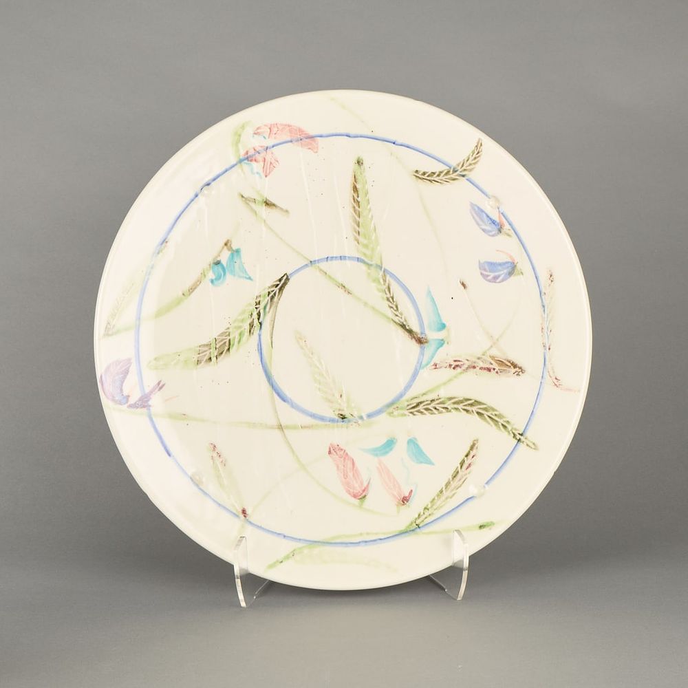Lot 390: Curtis Hoard Art Pottery Botanical Platter