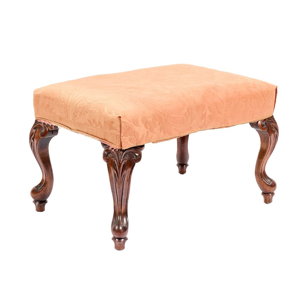 Lot 405: Chippendale Style Upholstered Ottoman Footstool