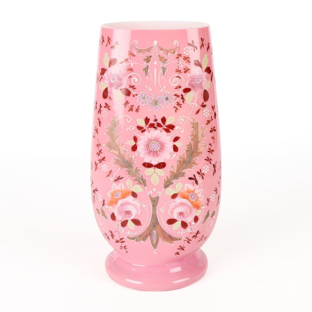 Lot 450: Victorian Painted Bristol Glass Vase