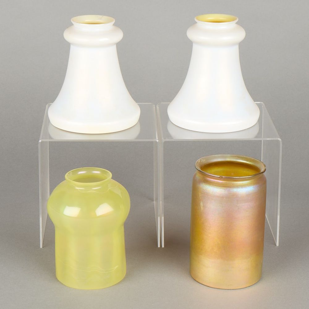 Lot 479: 4 Assorted Steuben Art Glass Shades