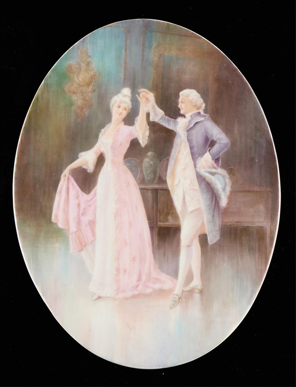 Lot 498: W.G. & Co. French Porcelain Painted Plaque
