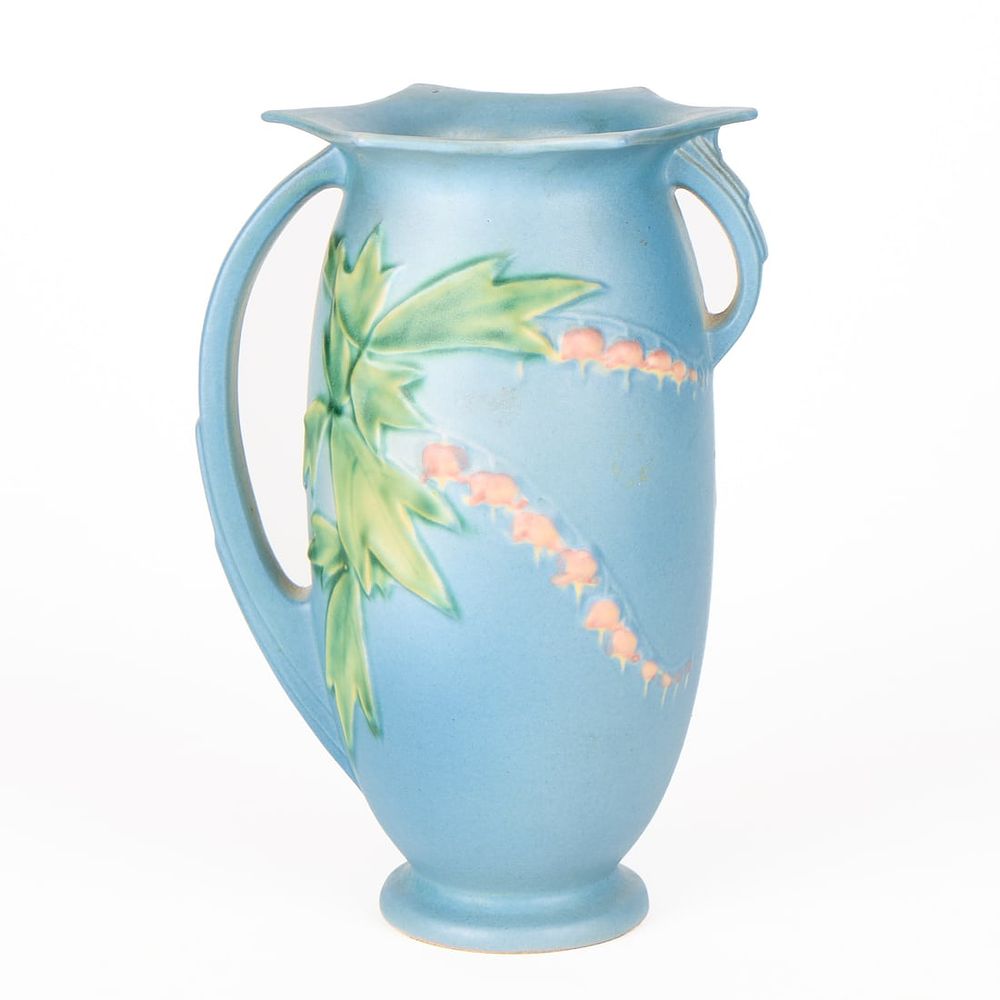 Lot 523: Roseville Pottery "Bleeding Heart" 973-10 Vase