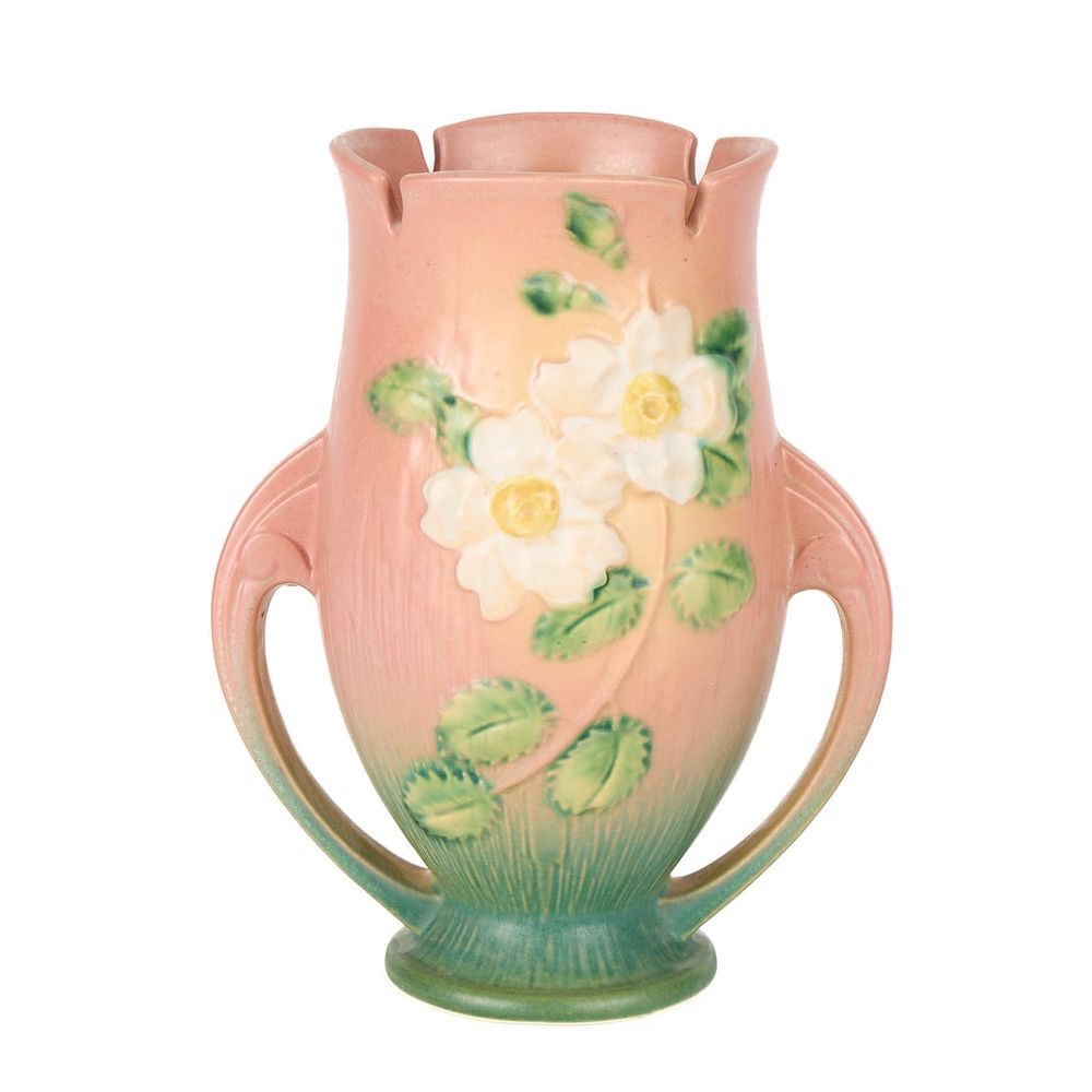 Lot 528: Roseville Art Pottery "White Rose" 991 Vase