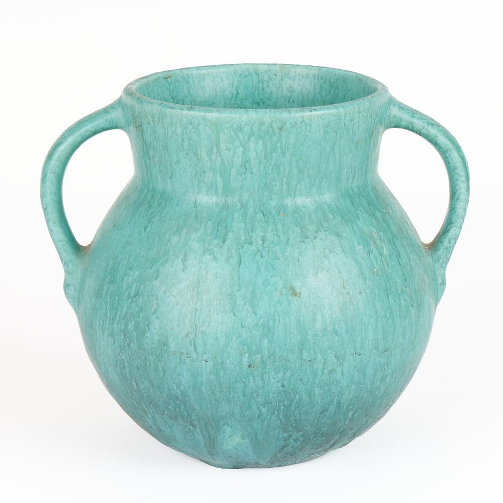 Lot 546: Roseville Art Pottery "Earlam" No. 517-5 Turquoise Vase