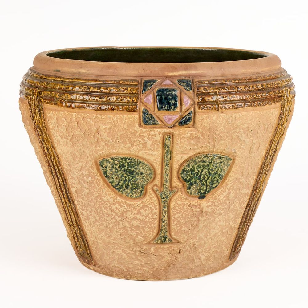 Lot 559: Roseville Art Pottery "Mostique" Jardiniere