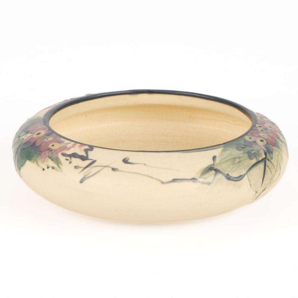 Lot 591: Weller Pottery Hudson "Cherry Blossom" Low Bowl