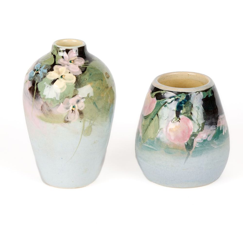 Lot 603: 2 Weller Art Pottery "Etna" or "Eocean" Vases