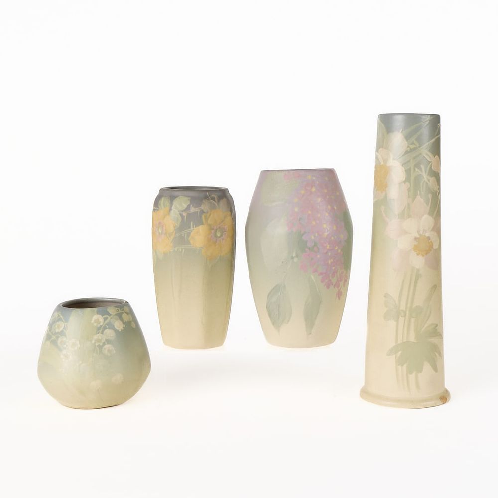 Lot 607: 4 Weller Art Pottery Vases