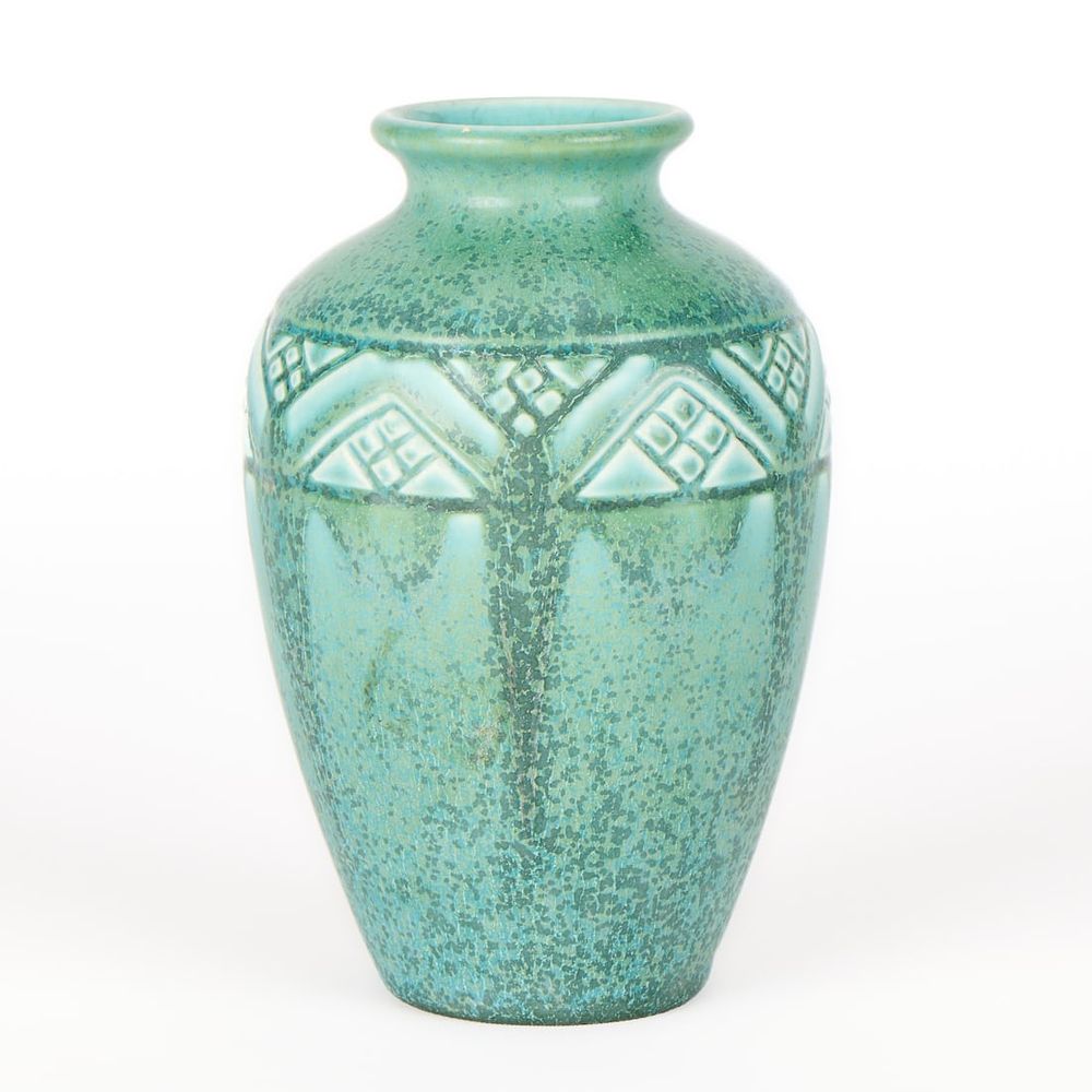 Lot 622: Rookwood Art Pottery No. 2437 Teal Bud Vase 1925