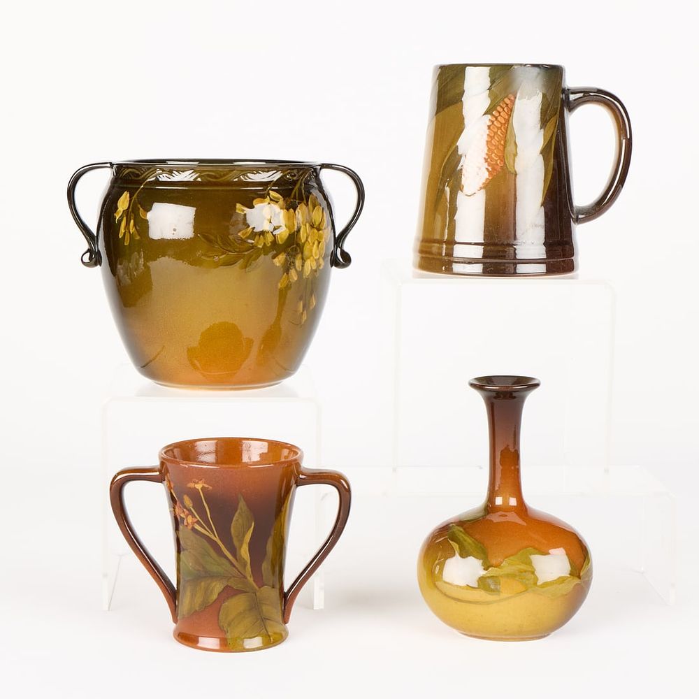 Lot 623: 4 Rookwood Standard Glaze Vases Incl. Rothenbusch