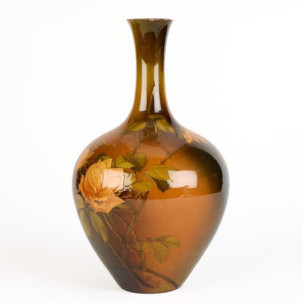 Lot 627: Early 20th c. Rookwood Art Pottery Iris Glazed Vase