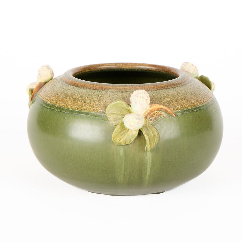 Lot 633: Ephraim Art Pottery Ceramic Floral Rounded Vase