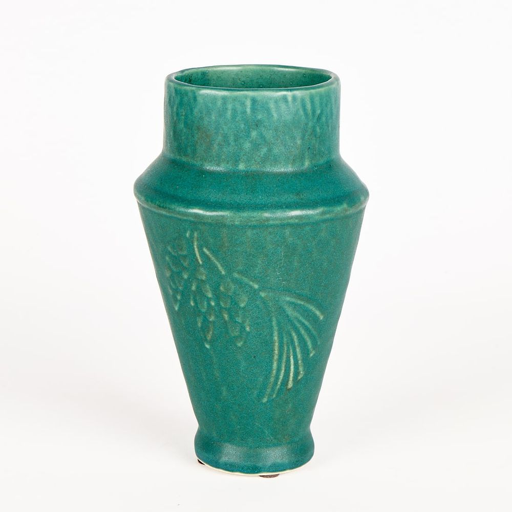 Lot 643: After LoneSomeVille Art Pottery Matte Green Vase