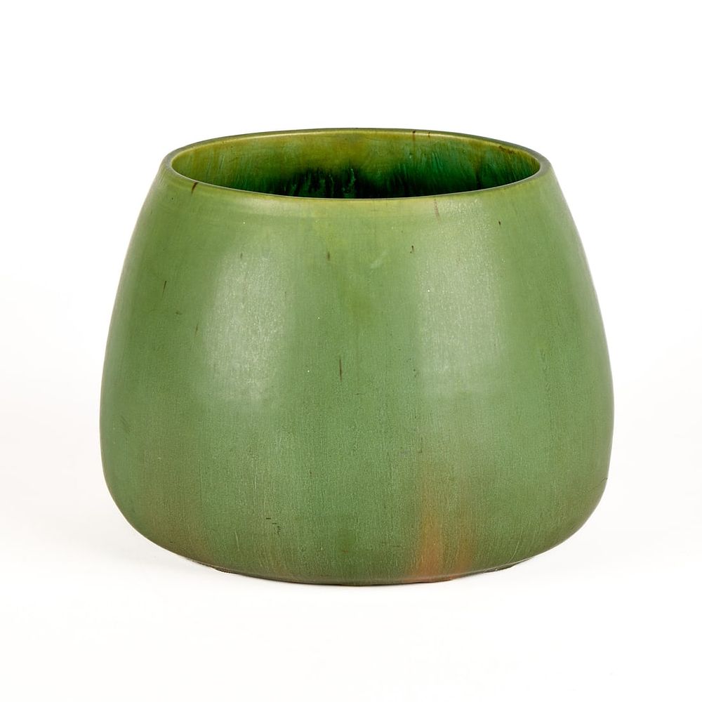 Lot 645: Signed JG Art Pottery Ceramic Green Planter