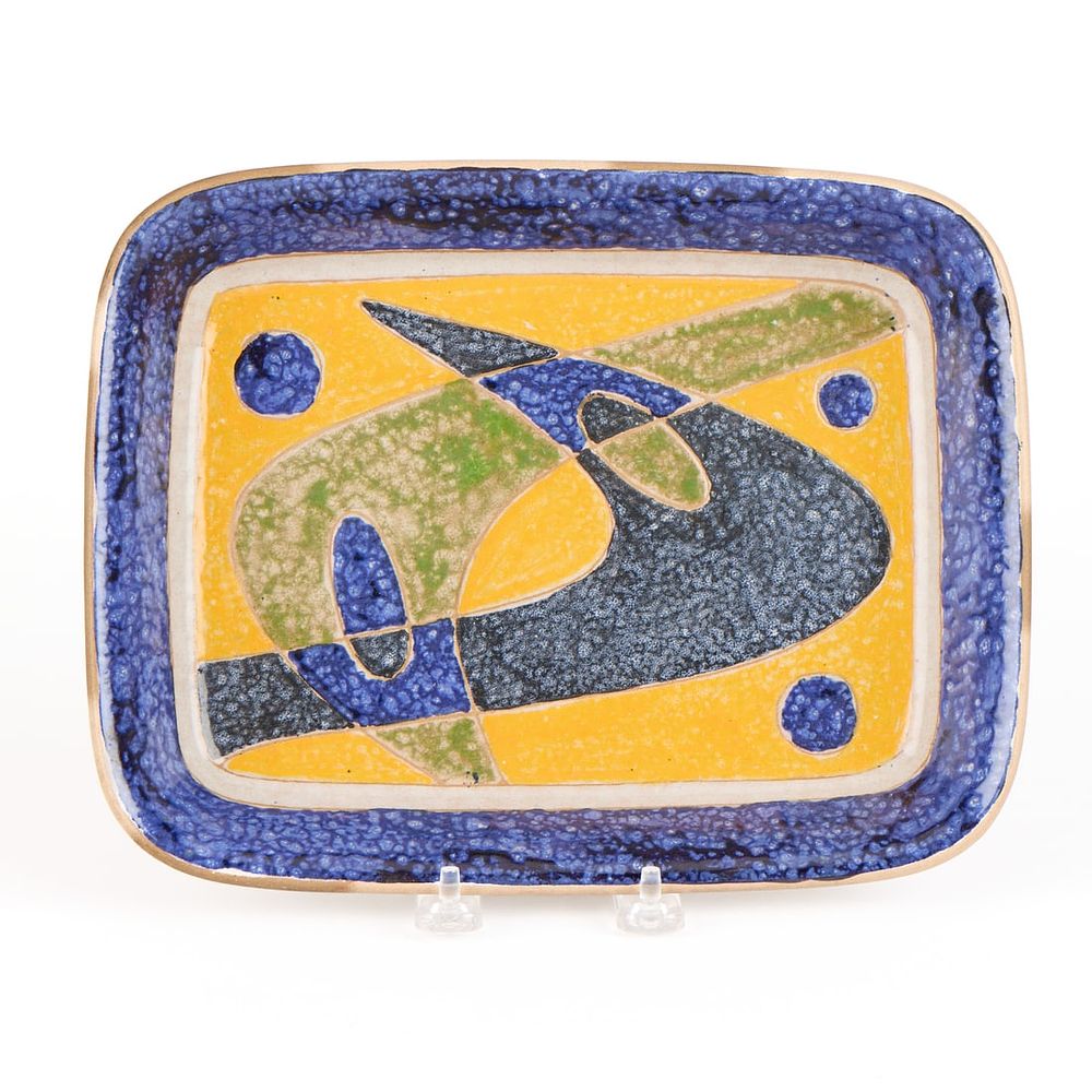Lot 649: Marianne Stark Danish Pottery Geometric Wall Plaque