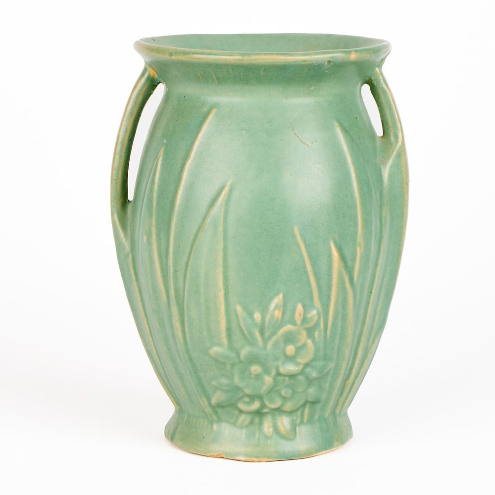 Lot 650: Nelson McCoy Arts & Crafts Pottery 2-Handled Vase