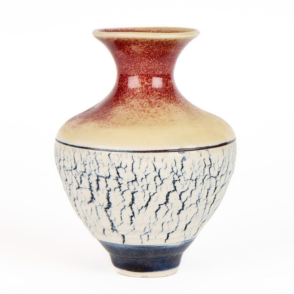 Lot 658: Kyle Kreigh Studio Pottery Raku Bud Vase