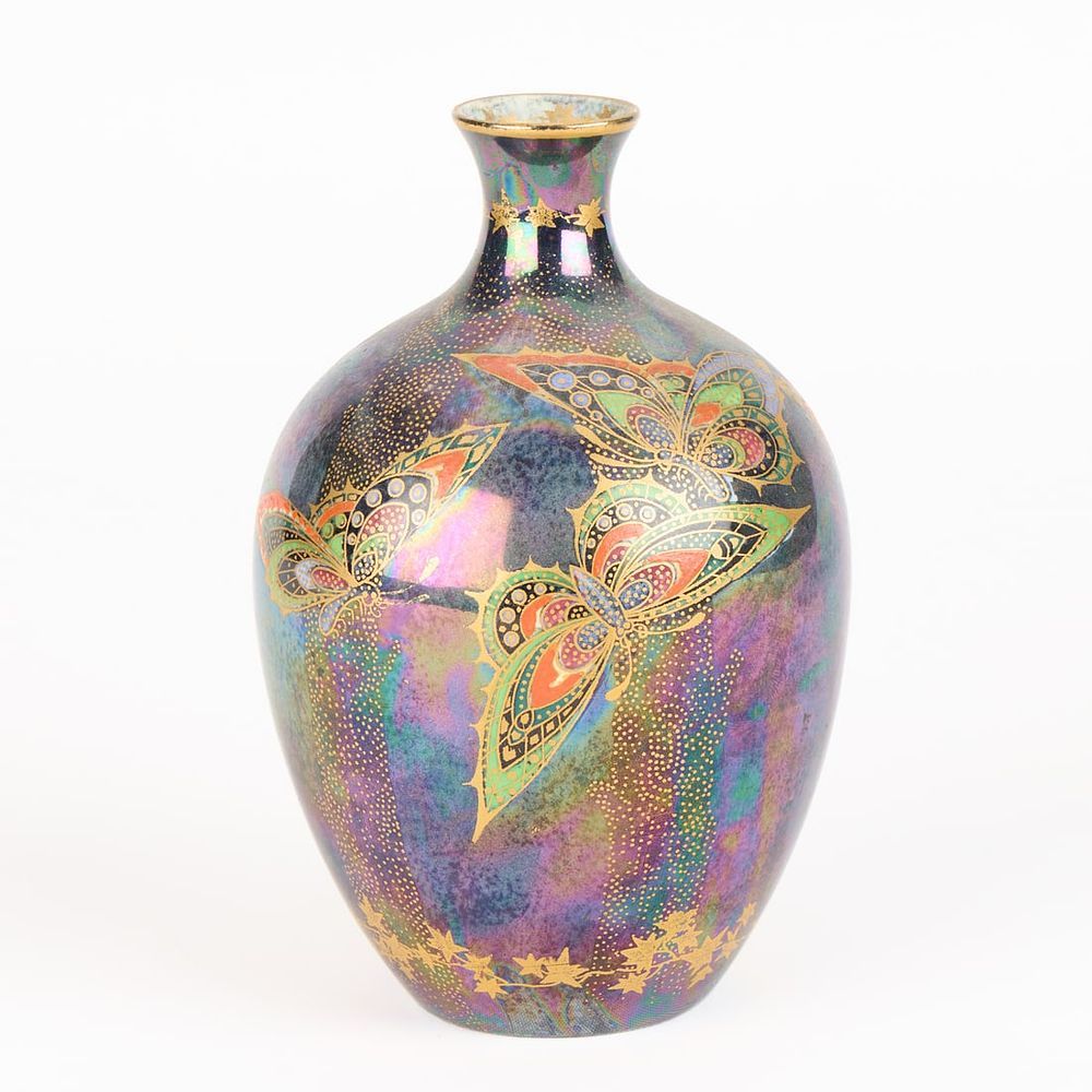 Lot 661: Crown Devon Rural Lustrine Porcelain Art Deco Vase