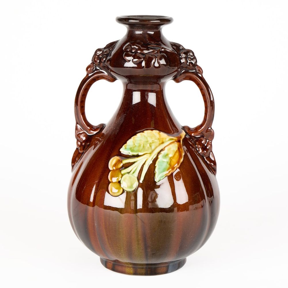 Lot 668: Peters & Reed Art Pottery "Cherry Blossoms" Vase