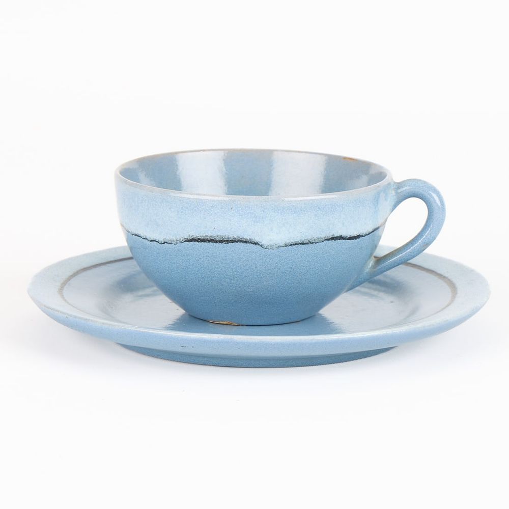 Lot 678: Paul Revere Art Pottery Teacup & Saucer w/ Labels