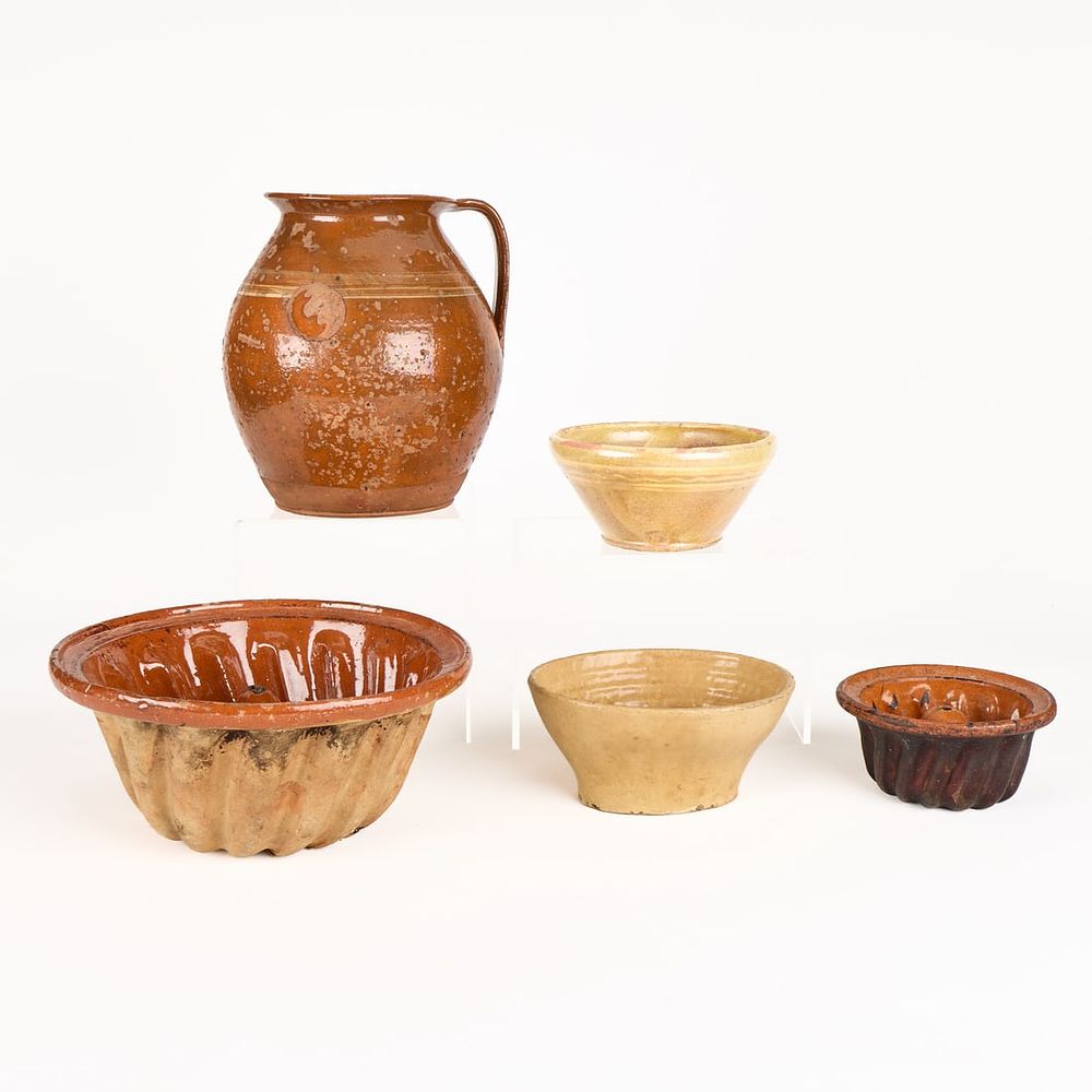Lot 687: 5 Antique Ceramic Terracotta Vessels