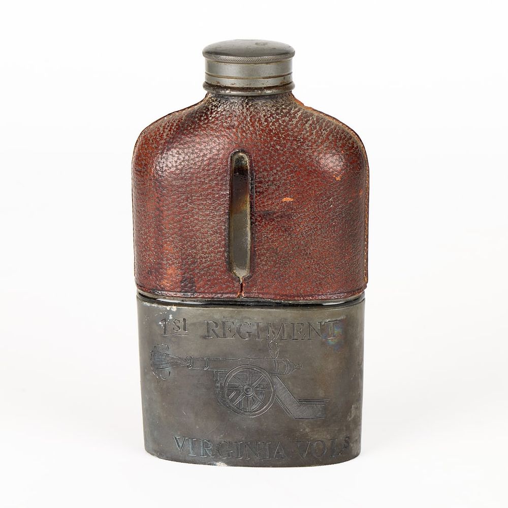 Lot 711: Antique Pewter Hip Flask