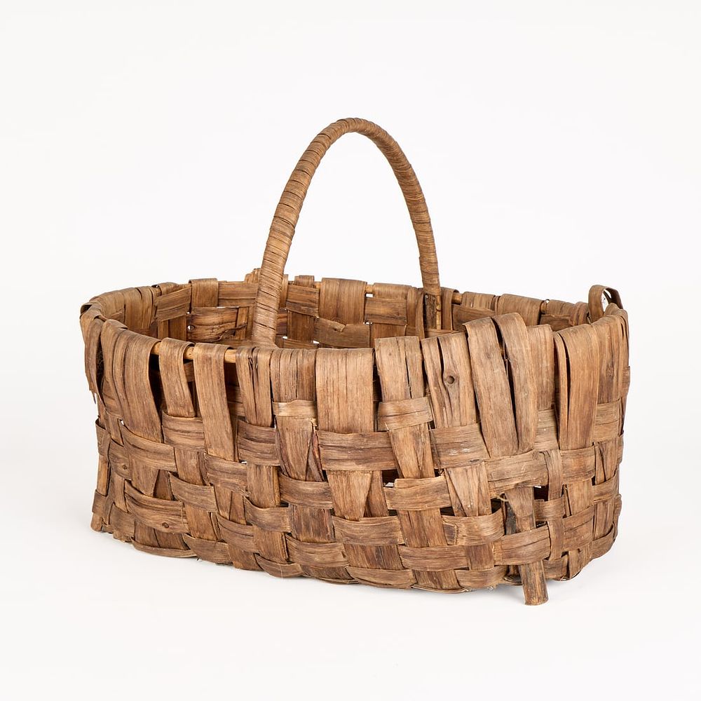 Lot 730: Large Vintage Woven Basket
