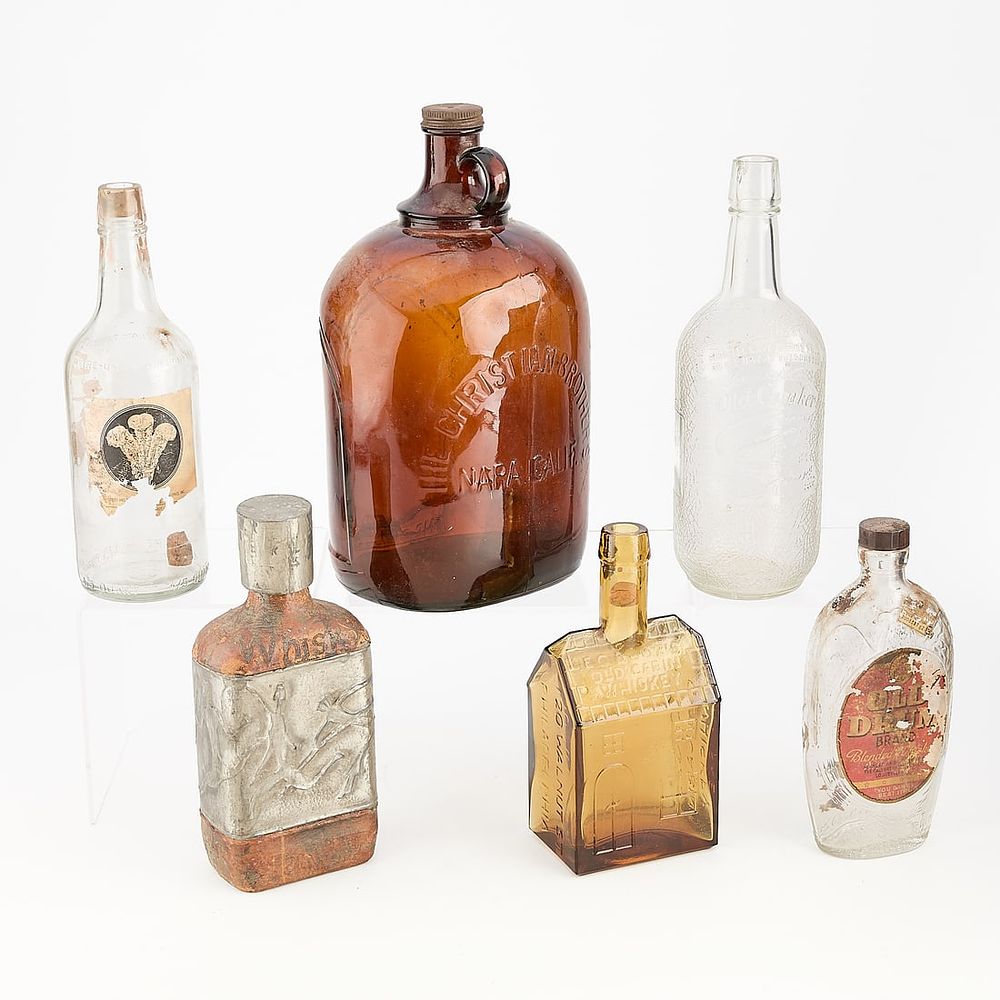 Lot 783: 6 Antique Glass Bottles