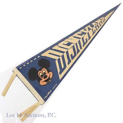 1960s Disneyland Felt Pennant. Disneyland felt pennant (blue &amp; white). Per research, likely 